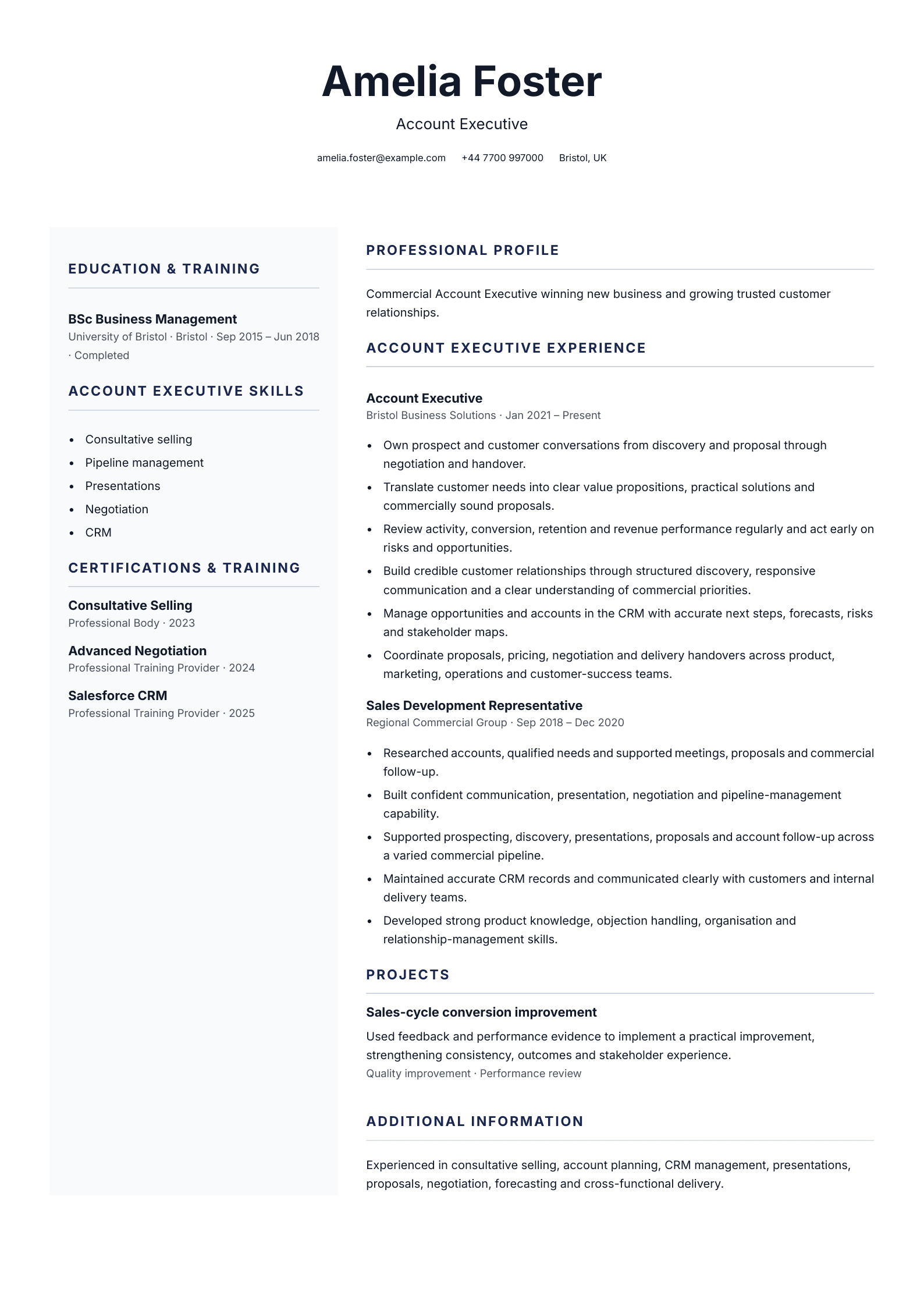 Account executive CV