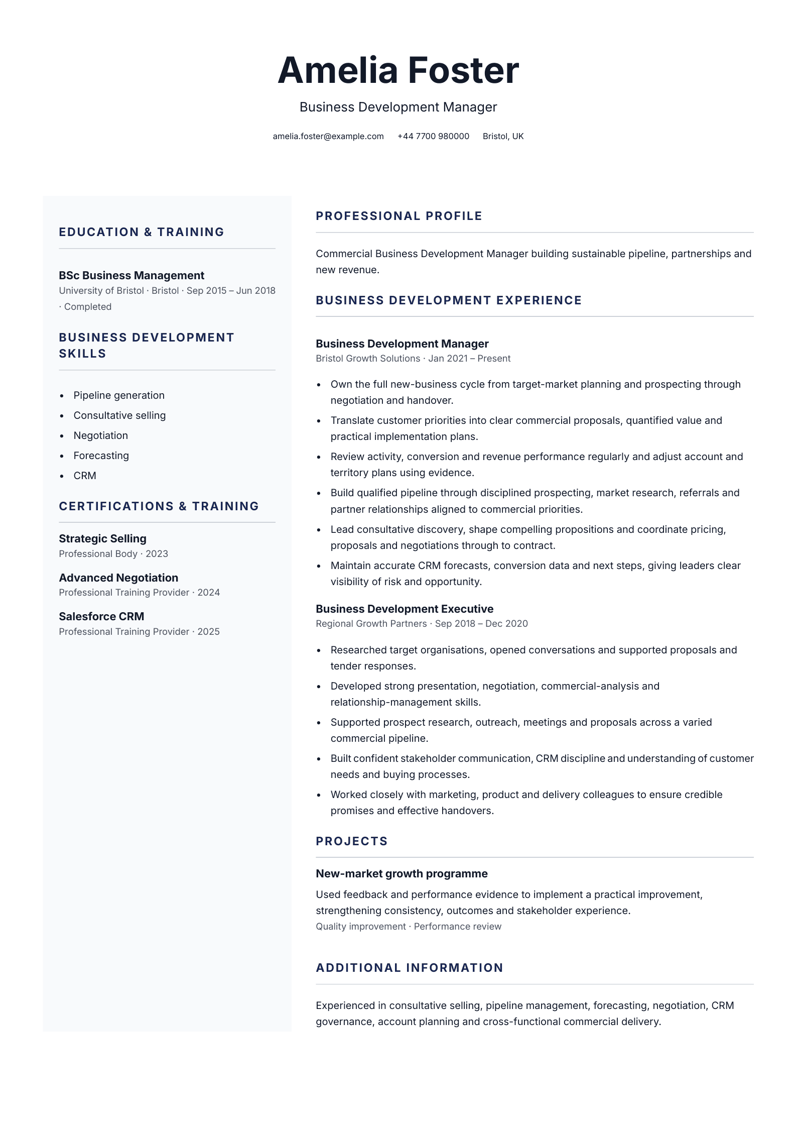 Retail banker CV