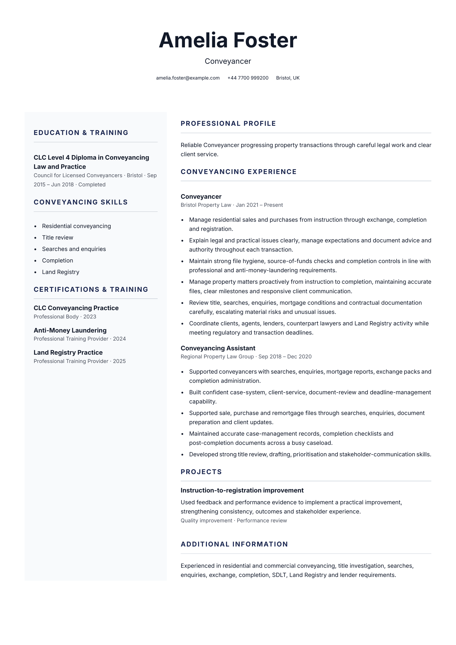 Conveyancer CV