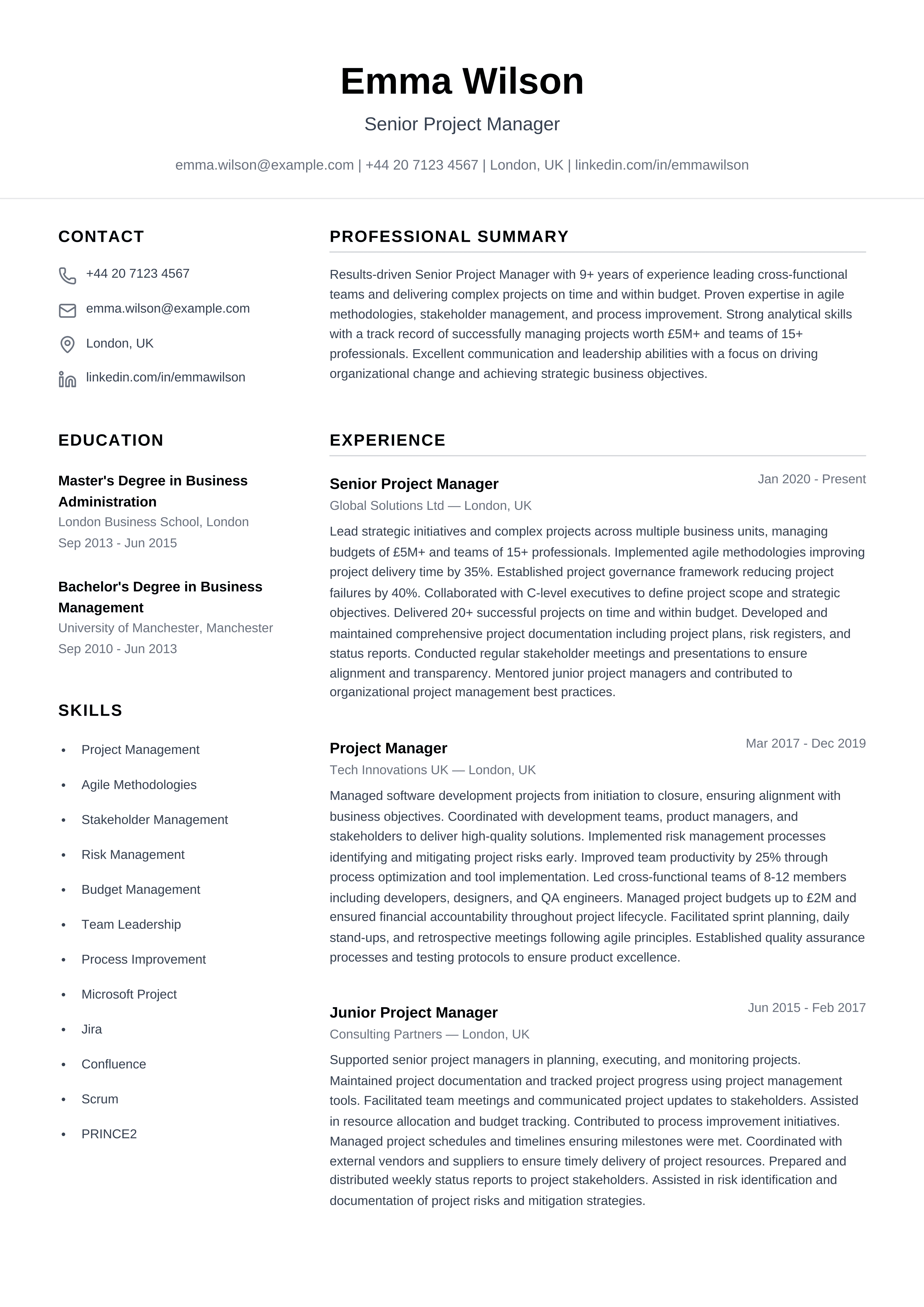 free cv template elegant