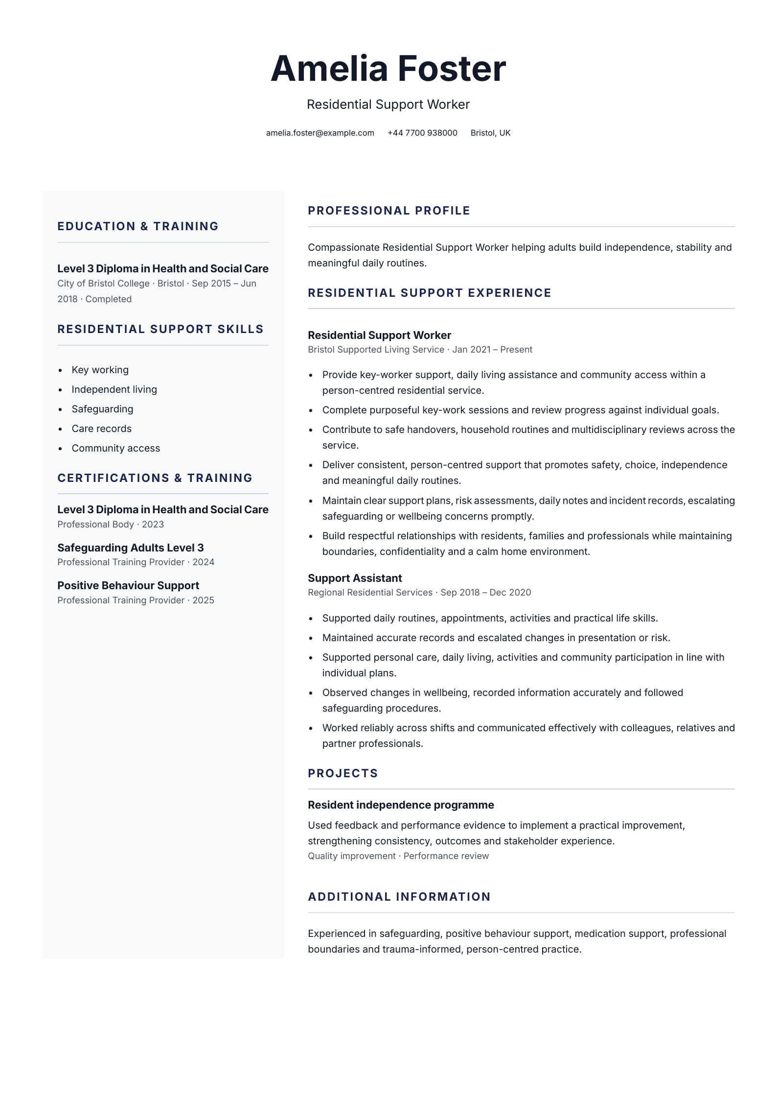 Care coordinator CV