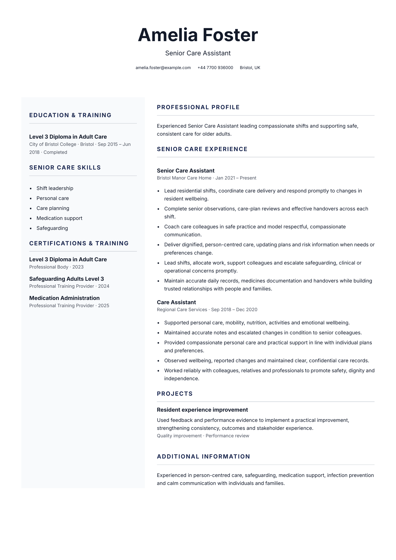 Care coordinator CV
