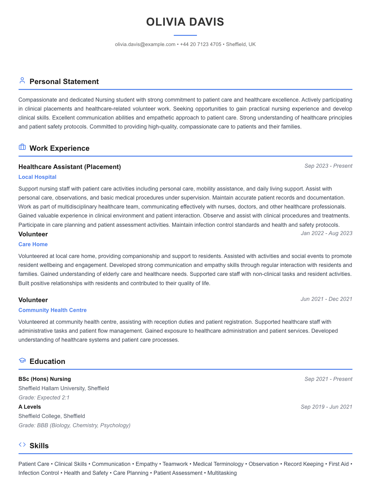 free student cv template school leaver