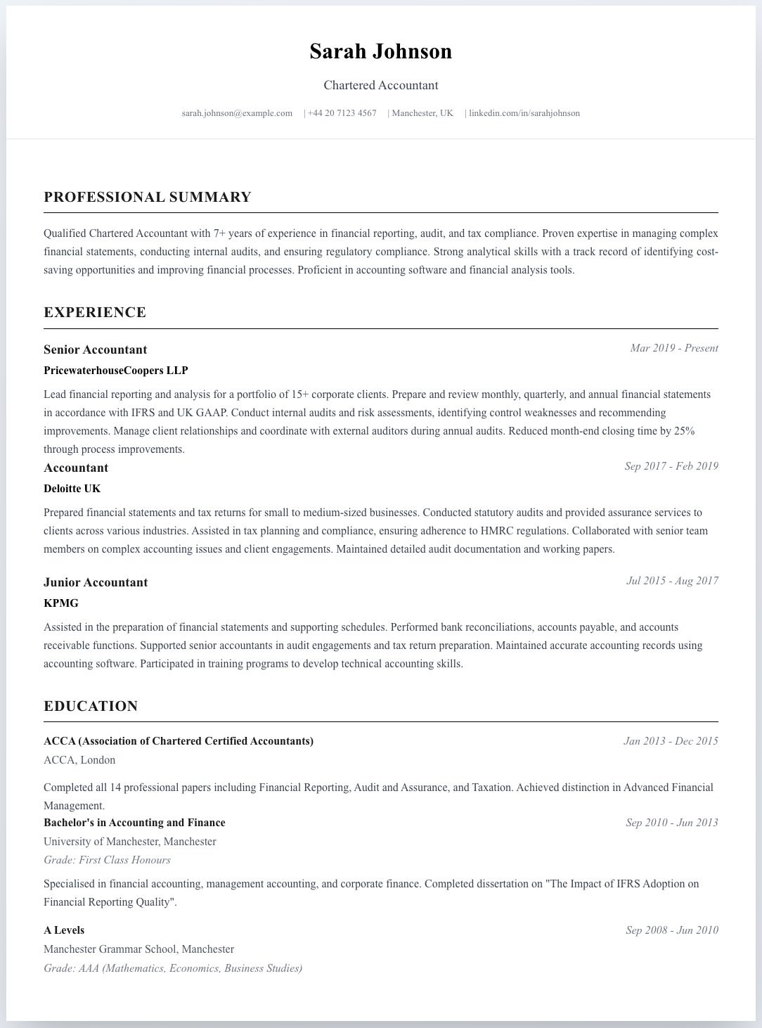 free cv template clean
